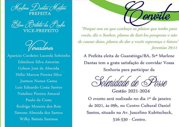 Prefeita eleita de Guaratinga anuncia que posse será transmitida ao vivo pela internet