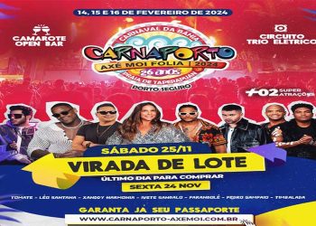 CARNAVAL 2024 | Virada de lote do Carnaporto será no dia 25 de Novembro