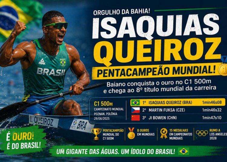 CANOAGEM | Isaquias Queiroz é pentacampeão mundial no C1 500m e amplia coleção de títulos