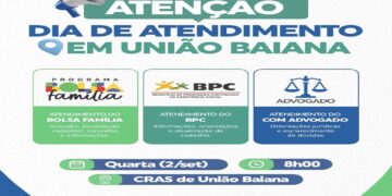 ITAGIMIRIM | CRAS de união Baiana fará atendimento de “Bolsa Família”, “BPC” e “Jurídico”, a quarta, 02/09